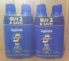 Coppertone Sport 4-in-1 Performance SPF 50 Sunscreen Spray 5.5 oz 02/2026, 4CANS