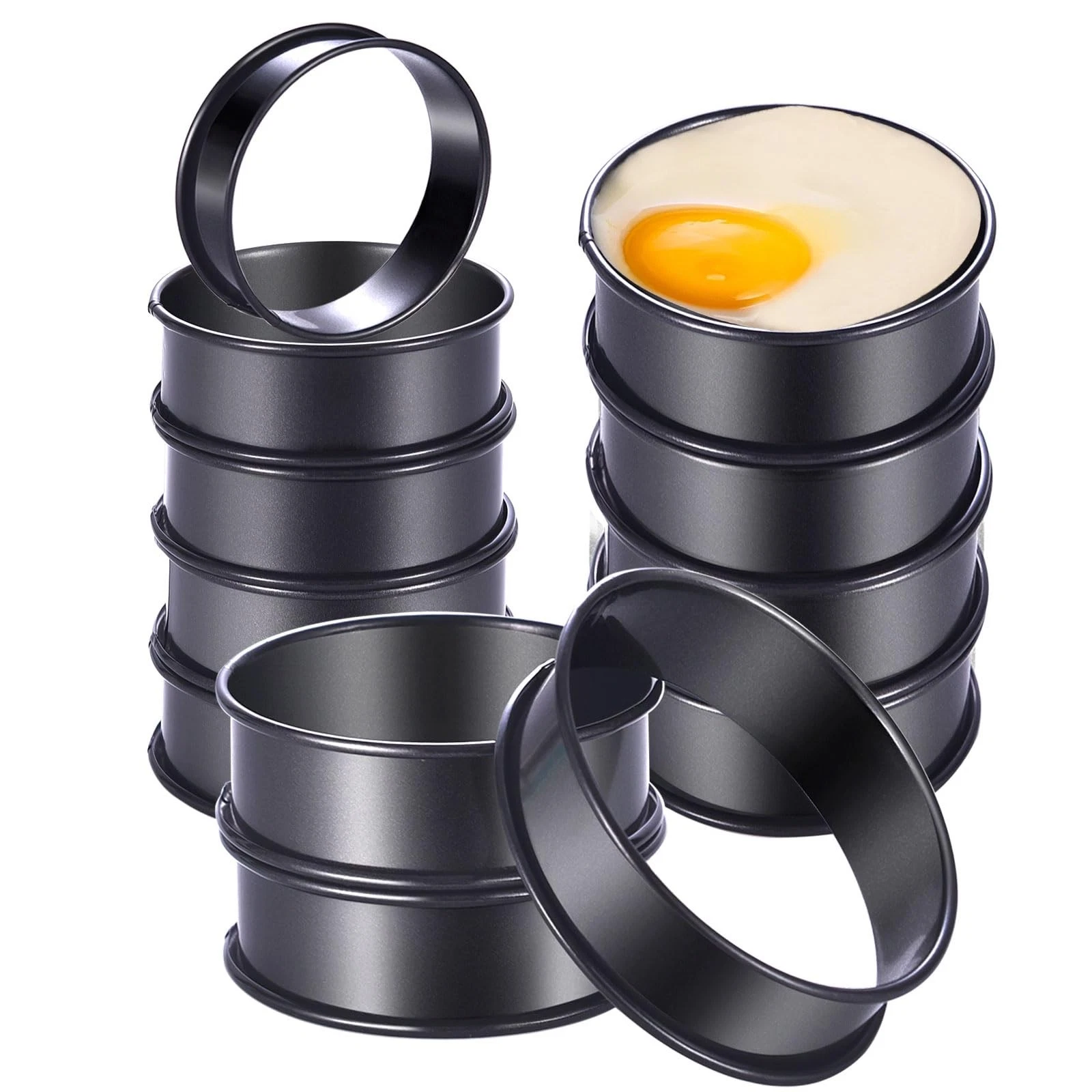 12Packs Crumpet Rings NONSTICK English Muffin Rings 3.15 Inch Stainless Steel...