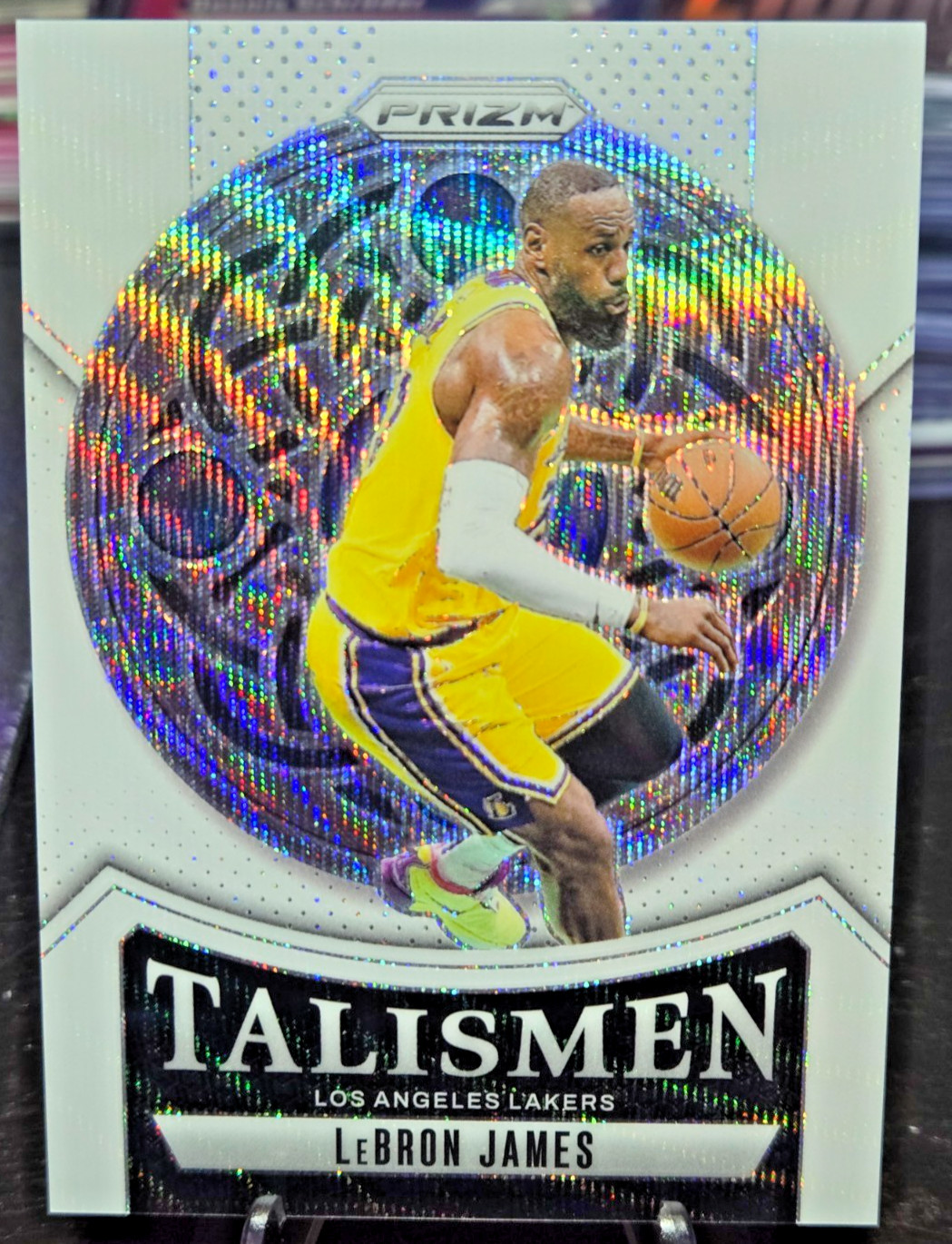 2024-25 Panini Prizm LeBron James #5 Talismen White Wave 02/20 Palindromic