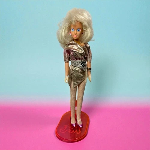 1985 Hasbro Jem & the Holograms as Jerrica Doll Light Up Earrings Work & Stand