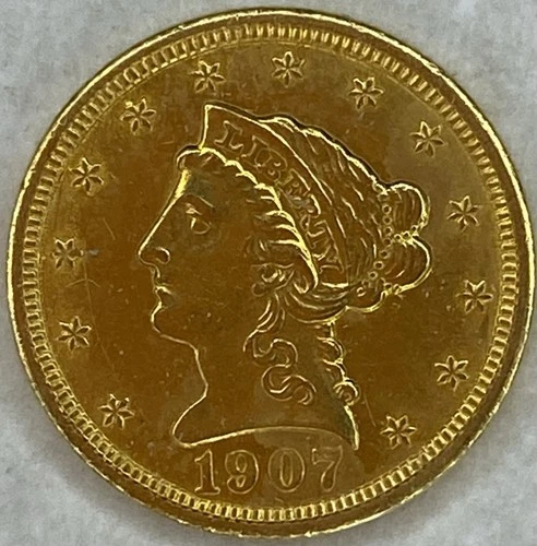 1907 Coronet Head Liberty Quarter Eagle - 90% Gold - Dad’s Coin Collection