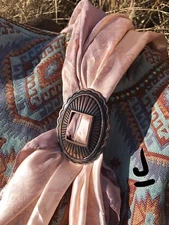 Scarf Slide Wild Rag Western Cowboy Buckaroo- Copper Buckle Slide