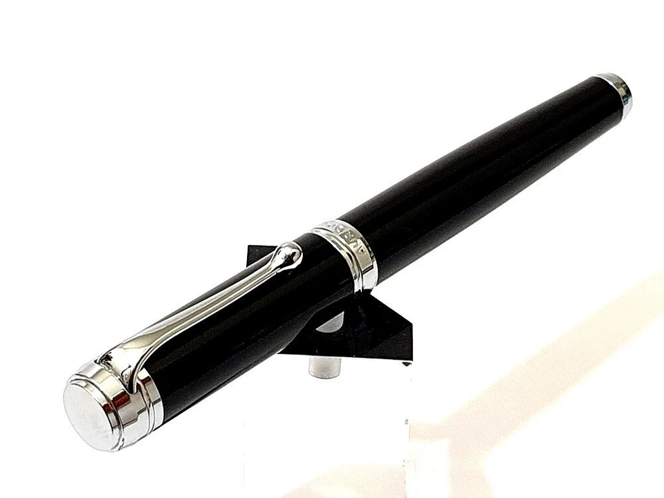 Aurora Talentum Füllfederhalter Feder B 14K 585 Gold Schwarz Verchromt um 1998 - Bild 3 von 4