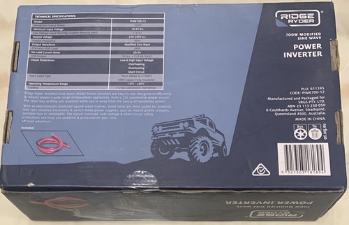 Ridge Ryder Modified Sine Wave Power Inverter 700W PIME700-12 - Picture 3 of 4