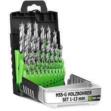 Pinava&reg; Holzbohrer Set 1-13mm Scharf & Pr&auml;zise 25tlg. HSS-G Bohrerset Holz