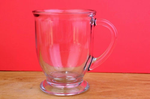Anchor Hocking Clear Glass Café Footed Mug 16 oz 5 "
