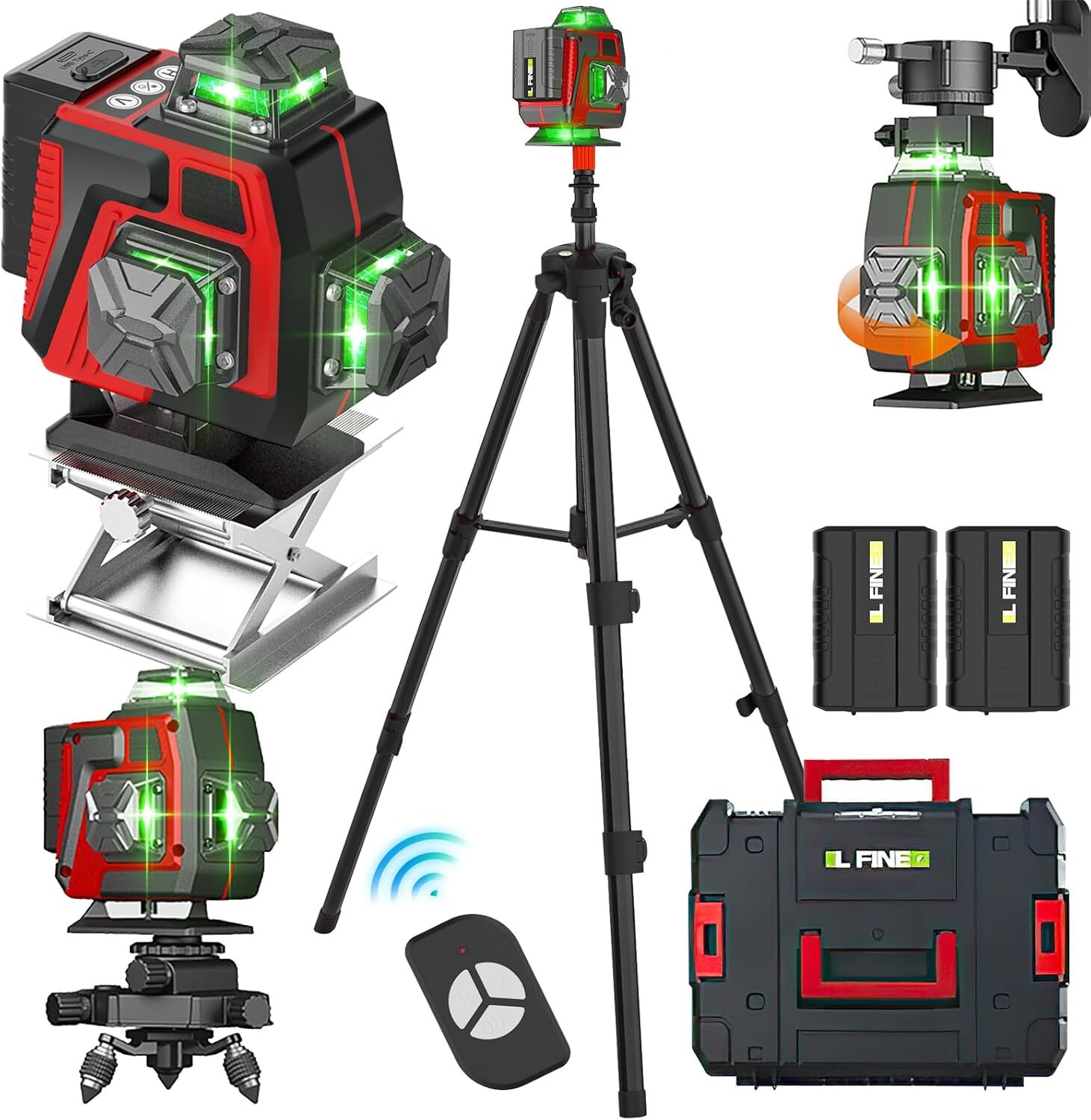 Niveau laser 4D autonivelant 16 lignes à faisceau vert haute visibilité