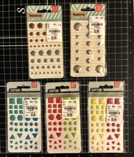 BasicGrey Basics/Capture CANDY BUTTONS or METAL STUDS Metallic, Blue Green Pink
