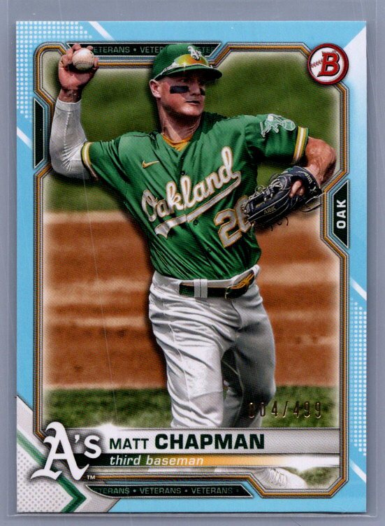 2021 Bowman #37 Matt Chapman Sky Blue #/499