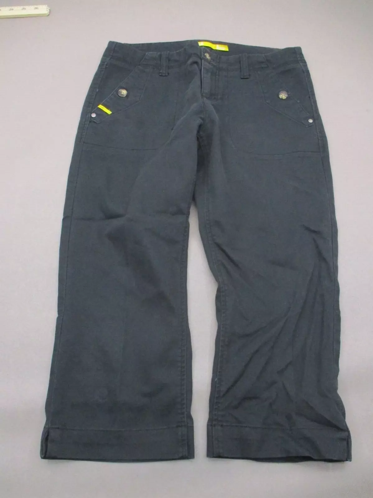 lole cotton blend zip fly pockets stretch cropped pants