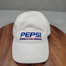 Pepsi Genuine Soda Officially Licensed Classic Logo White Hat Cap One Size