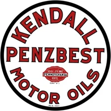 Kendall Penzbest Motor Oil NEW Sign: 40" Dia Round USA STEEL TWO-SIDED