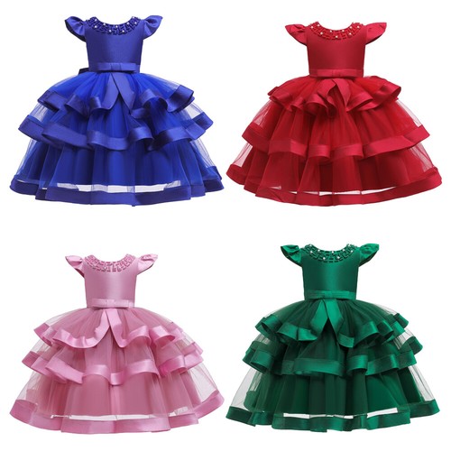 Little Girls Tulle Layered Tutu Princess Dress Christmas Birthday Pageant Dress - Picture 2 of 35