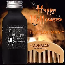 Hand Crafted Caveman® Beard Oil beard conditioner FREE Wooden Beard Comb Caveman