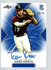 2021 Leaf Perfect Game Showcase Autographs Blue #BATK1 Tanner Knowles 14/15