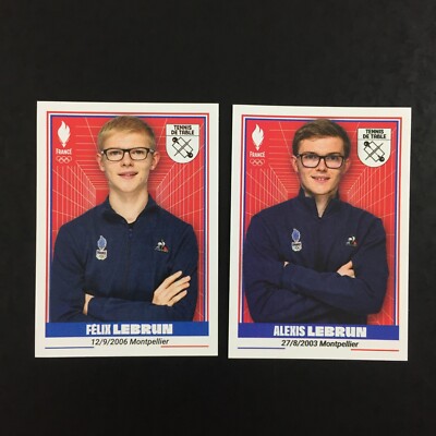 Alexis + Felix Lebrun Sticker Panini France Olympic Games Paris 2024 #306 #307