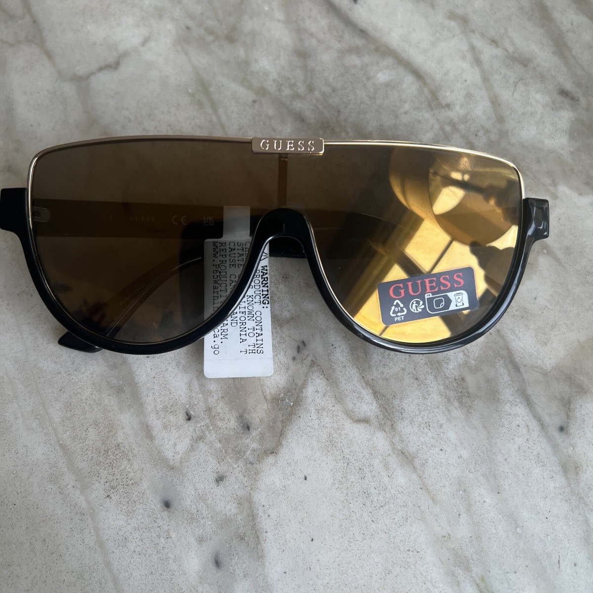Guess Sunglasses GO00033 O1C-135GLD-Black GOLD Aviators NEW 