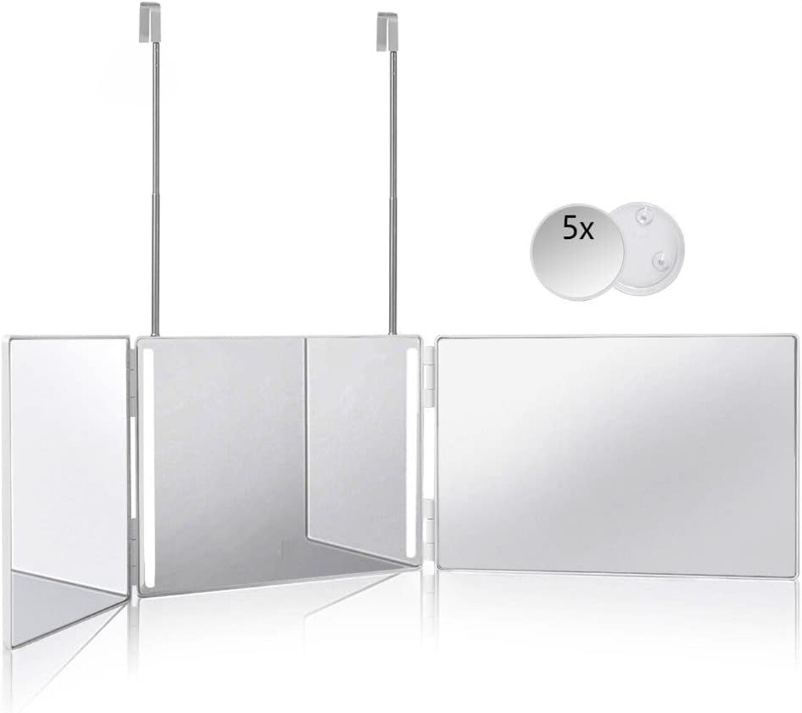 Colourtree TriFold Mirror for Haircuts 360° View for Men’s Grooming