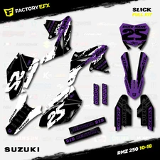 White Purple Slick Racing Graphics Kit fits 10-18 Suzuki RMZ250 Decal RMZ 250