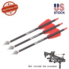 7.5"inch Crossbow Bolts Carbon Arrows 2" Vanes Crossbow Hunting with Broadhead