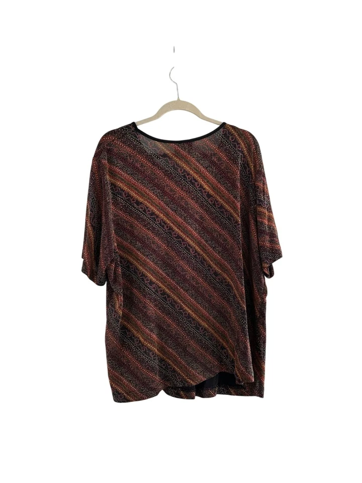 Kathie Lee Woman Multi-Color Top Blouse Striped Pattern Size 3X 22/24 - Image 2 of 4