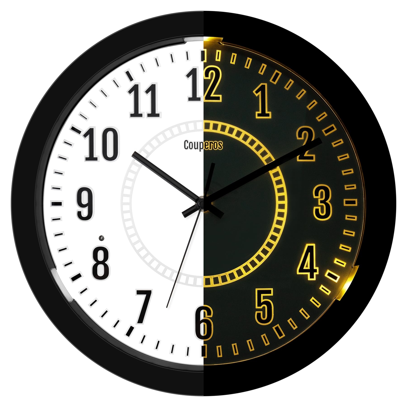 Night Light Wall Clock for Bedroom,12.8 Inch Silent Lighted up Wall Clock Glo...