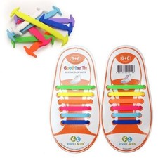 12pcs Silicone No-Tie Elastic Shoelaces T-Shaped Lazy Laces For Kids Sneakers