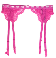 VICTORIA'S SECRET VERY SEXY HEART SHINE STRAP FLORAL LACE GARTER BELT XS/S M/L