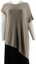 H by Halston Asymmetrical Pullover Sweater-Coastal Gray-Large-NEW-A276848