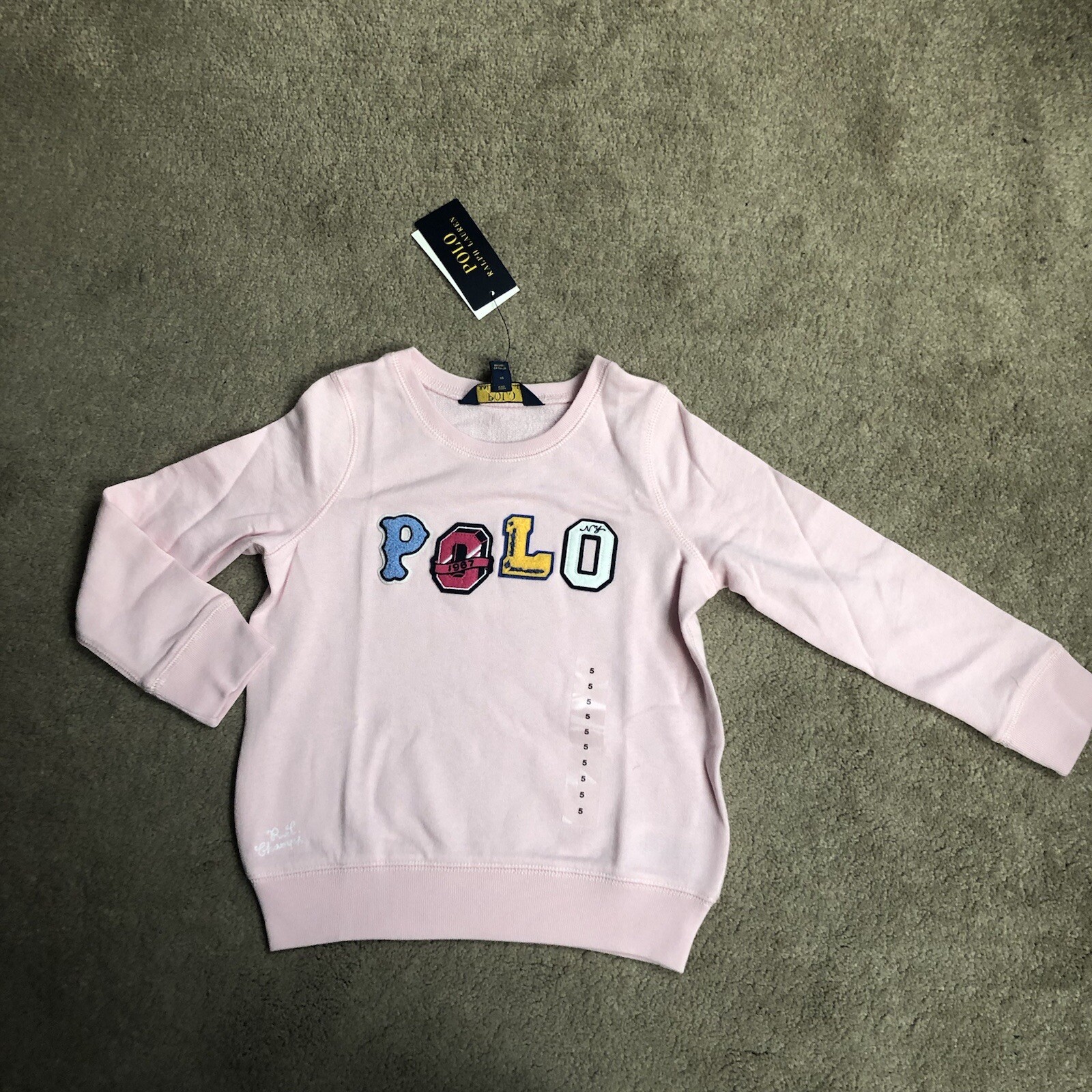 New Girls Pink Polo Ralph Lauren Crew 