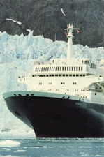 Postcard Holland American Line at Alaska's Glacier Bay National Monument