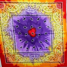 Bandana 100 Cotton Print Tie-Dye Multi Head Neck Mask Wrist Pocket 21"x21"