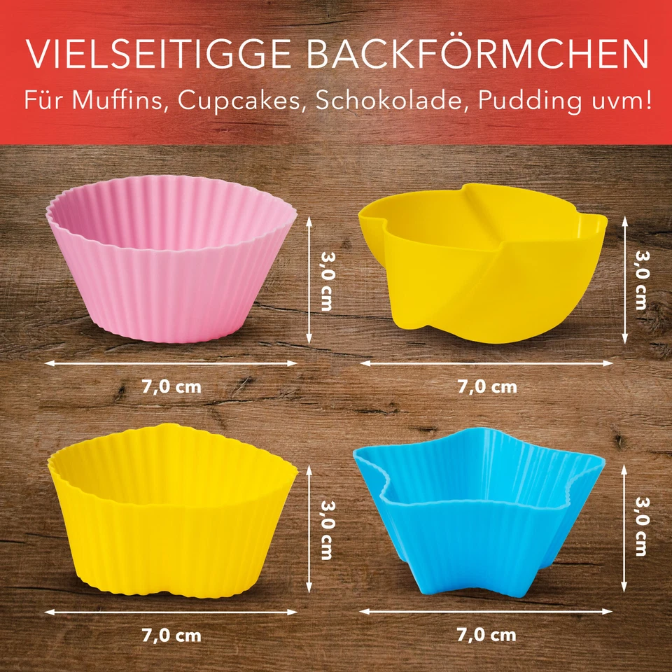 AVANA Silikon Muffinformen BPA-Frei Cupcake Backformen Muffinförmchen 36er Set - Bild 3 von 4