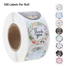 500pcs 4 Designs Floral Thank You Stickers Wedding Party Packaging Seal Labels