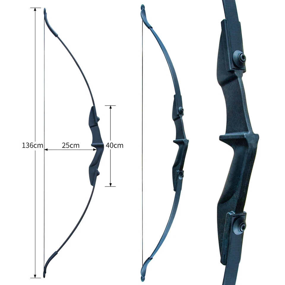 30/40LBS 53" arco ricurvo da rimozione 6 pezzi freccia tiro con l'arco caccia principianti regalo adulto - Immagine 3 di 4