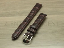 12/14/16/18/20/22MM Black Dark Brown Leather Strap Band watch Buckle Clasp men