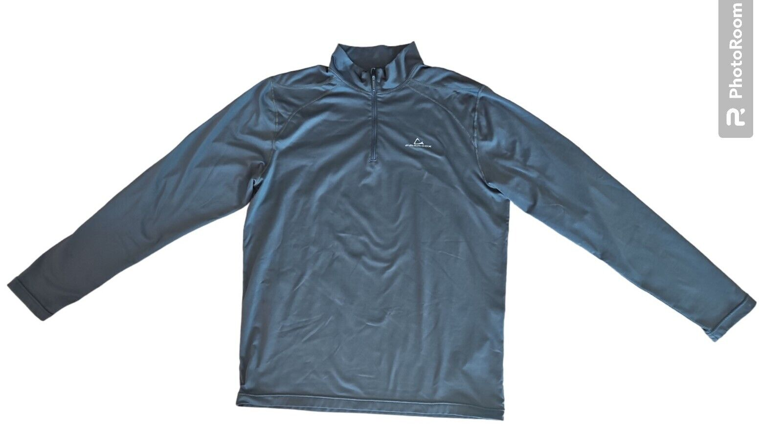 Paradox Shirt Mens Large Gray Quarter Zip Long Sleeve workout polyester