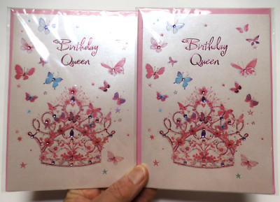 2 Papyrus Cards High Quality BIRTHDAY QUEEN Your Royal Wonderfulness Pink Crown