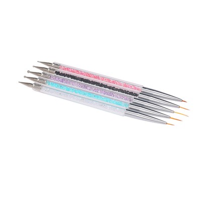 5pcs Dual-ended Liner Nagel Pinsel Dotting Stift Nail Art Tool Maniküre Y2T7