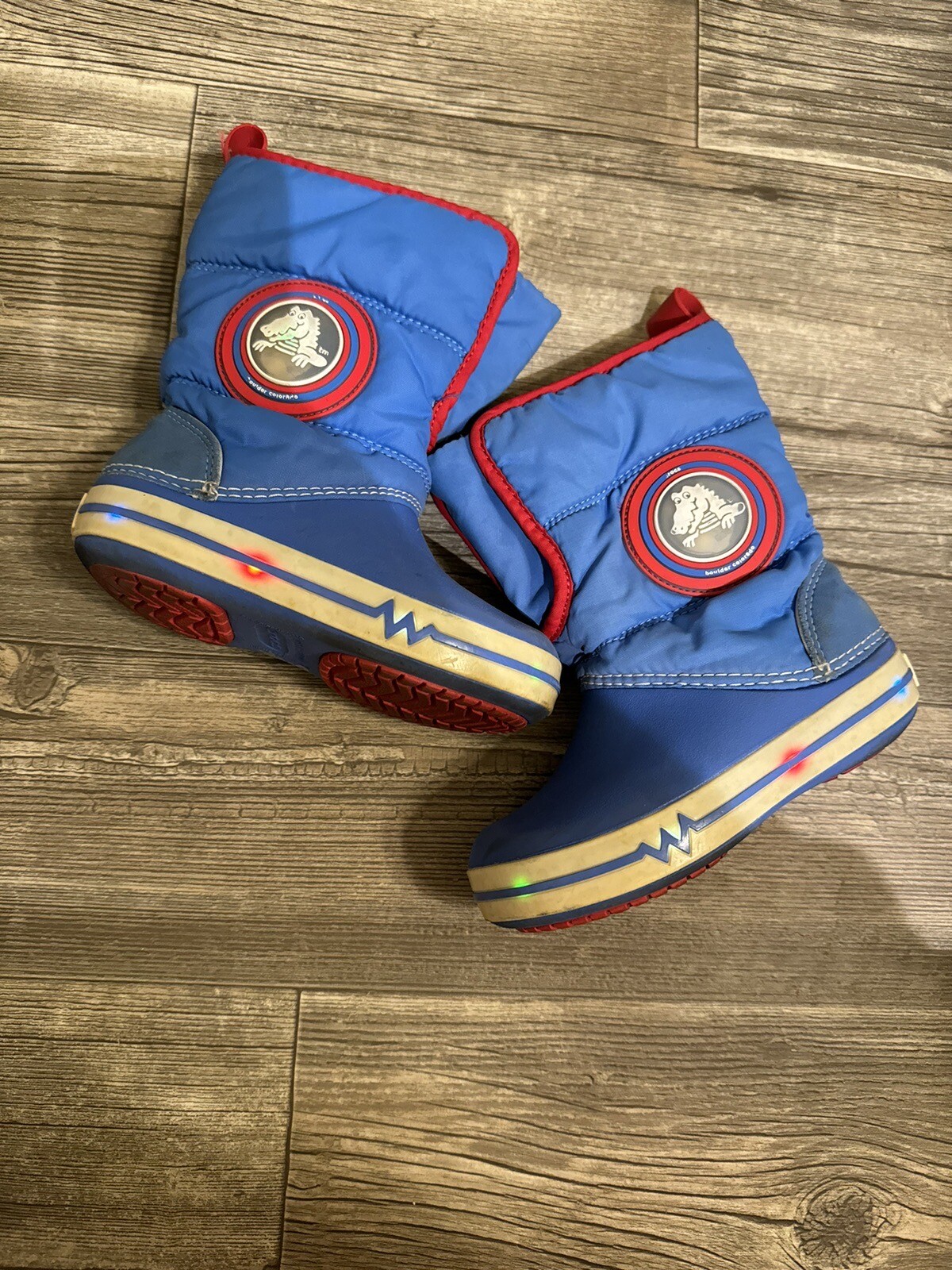 CROCS Crocslight Blue Insulated Light-Up Snow Boots for Toddlers & Kids-image