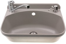 Set Utilitaire de Puits 46cm Gris Évier Avec Mitigeur Monocommande Zlv