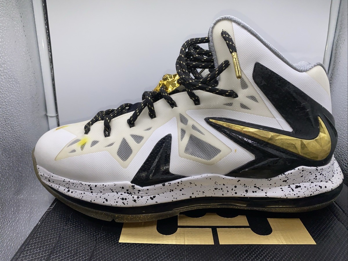 Size 11 - Nike LeBron 10 P.S. Elite+ White Gold Black #250 | eBay