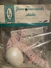 Vtg June Zimonick Studio VALENCIA Pink Lace Silver Gold Christmas Ornament Kit