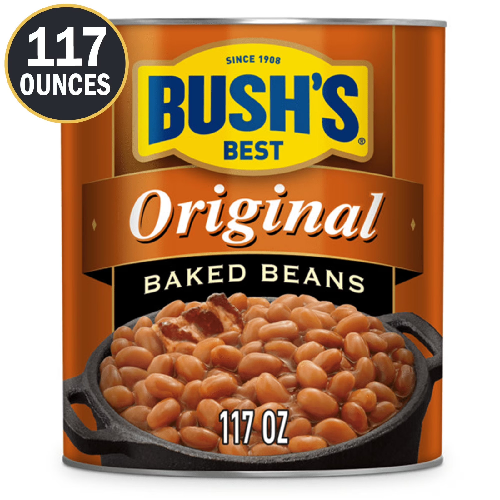 Frijoles horneados originales Bush, frijoles enlatados, lata de 117 oz