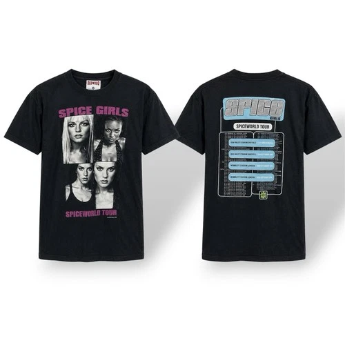 RARE SPICE GIRLS SPICEWORLD TOUR VINTAGE PRINT T SHIRT 1990s vintage concert t-shirt, vintage, single stitch, B+ condition