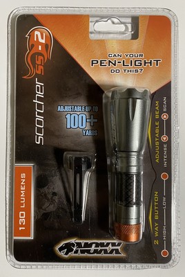 Noxx Scorcher LED Pen Light Flashlight Adjustable 130 Lumens Hunting Camping NEW
