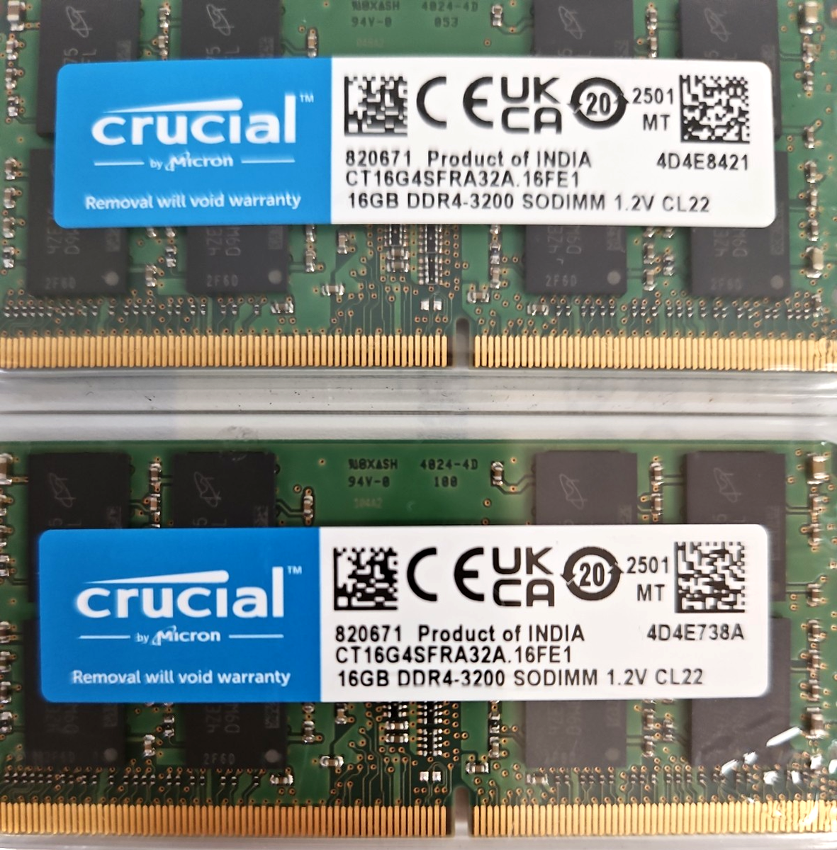Crucial 32GB (2x16GB) 3200MHz 260-pin SODIMM DDR4 RAM Memory Kit