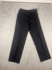 St. John Women Diana Dress Pants Trouser Size 10 Gray Wool Stretch Wide Leg