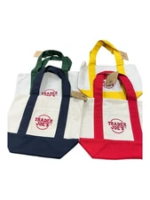 Trader Joe’s Mini Canvas Tote Bag Set of 4 Colors 2025 Limited Edition, NEW