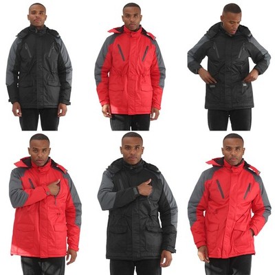 Herren Rockford wattierte Jacke Fleece gefüttert wasserdicht warm Wintermantel